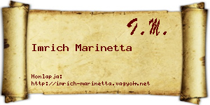 Imrich Marinetta névjegykártya